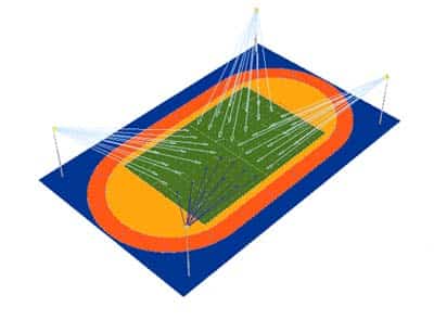 Diseño de iluminación de campo de fútbol