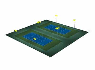 Diseño de iluminación de pista de tenis
